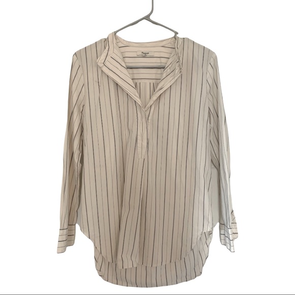 Madewell The Perfect Tunic | Button Down | White Stripes | Women’s Small - Picture 3 of 10